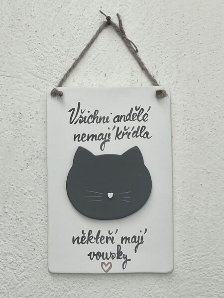 Kočičí cedulka - Kočky andělé Keramika Andreas
