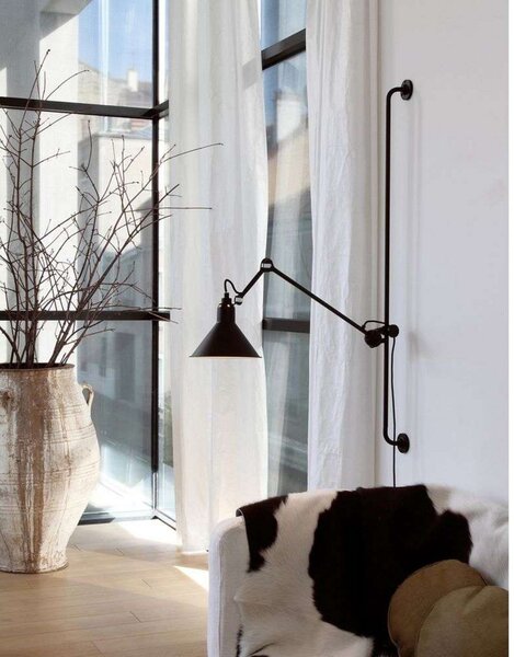Nástěnná Svítidla Lampe Gras, 214 Round, Černá, Obývací pokoj, Kov, Design