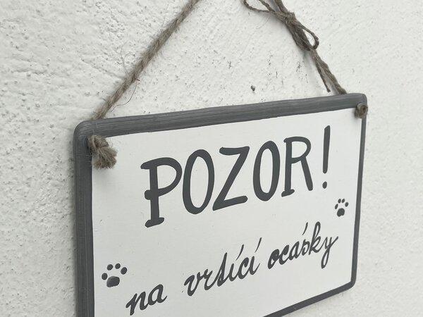 Cedulka pro pejskaře větší Pozor na vrtící ocásky Keramika Andreas