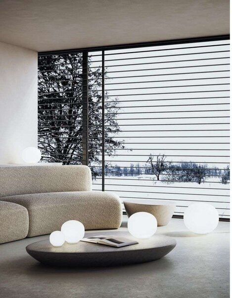 Stolní lampa Lodes, stmívatelné, Bílá, Obývací pokoj, Sklo