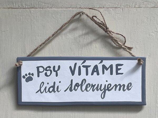 Cedulka pro pejskaře menší Psy vítáme Keramika Andreas
