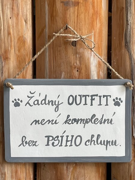 Cedulka pro pejskaře větší Žádný outfit... Keramika Andreas