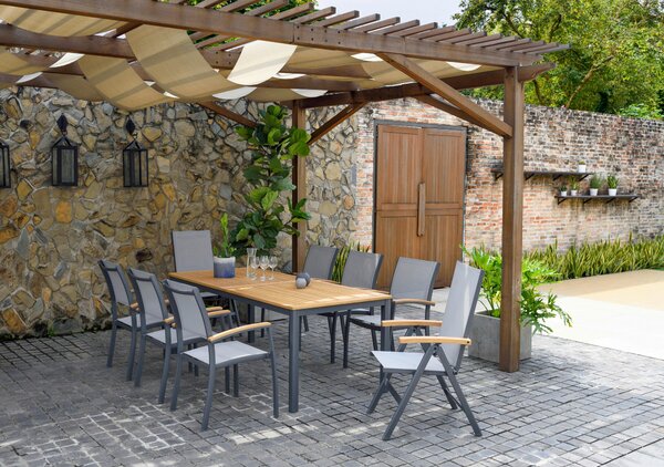 ZAHRADNÍ SKLÁDACÍ KŘESLO, dřevo, kov, textil Ambia Garden - Zahradní židle skládací