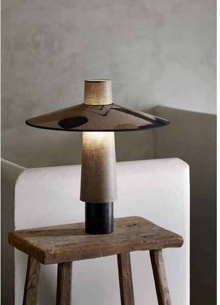 Stolní lampa Forestier, Thésée, Hnědá / Rezavá, Obývací pokoj, Tkanina / Textil, Boho
