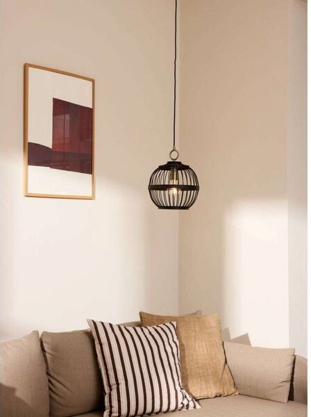 Závěsná svítidlo Halo Design, Černá, Jídelna, Dřevo