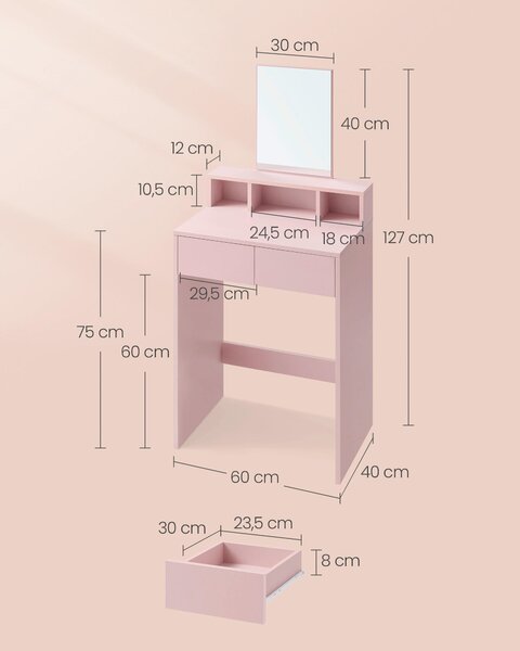 TOALETNÍ STOLEK, 60/40/127 cm MID.YOU, Online Only