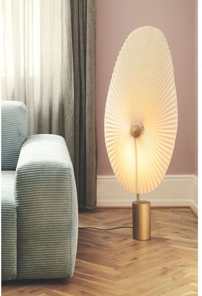 Stojací Lampa GEJST, Liris, stmívatelné, Zlatá / mosazná, Obývací pokoj, Kov, Design