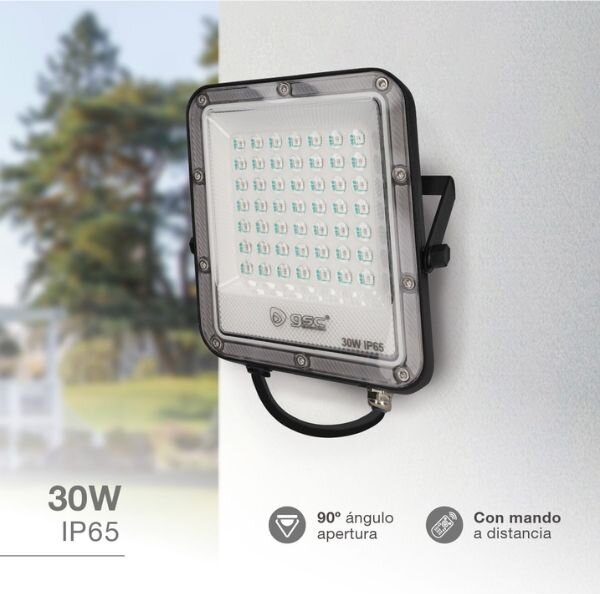 Prémiový RGB LED reflektor 30W, dálkové ovládání, 15 barev + bílá, 4 efekty, stmívání