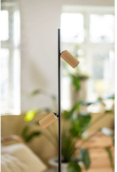 Decor F2 LED stojací lampa, černá/mosaz, stmívatelné