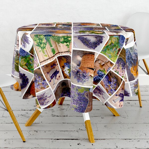 Ubrus PVC kulatý Mo-6284 - Vůně provence (různé velikosti)