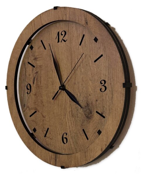 Dřevěné hodiny nástěnné "Kruh" dub velikost svítidla/hodin: 31 cm