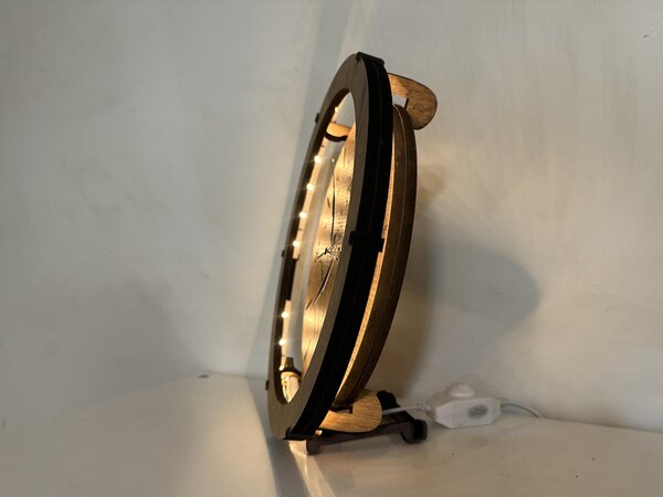 "Hory" světelné hodiny 230V/12V/dub velikost svítidla/hodin: 31 cm