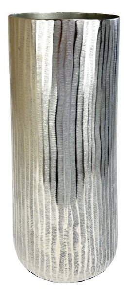 Váza kovová stříbrná v. 40 cm
