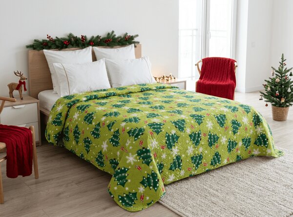 Přehoz na postel CHRISTMAS TREE, zelený Rozměr: 170 x 210 cm
