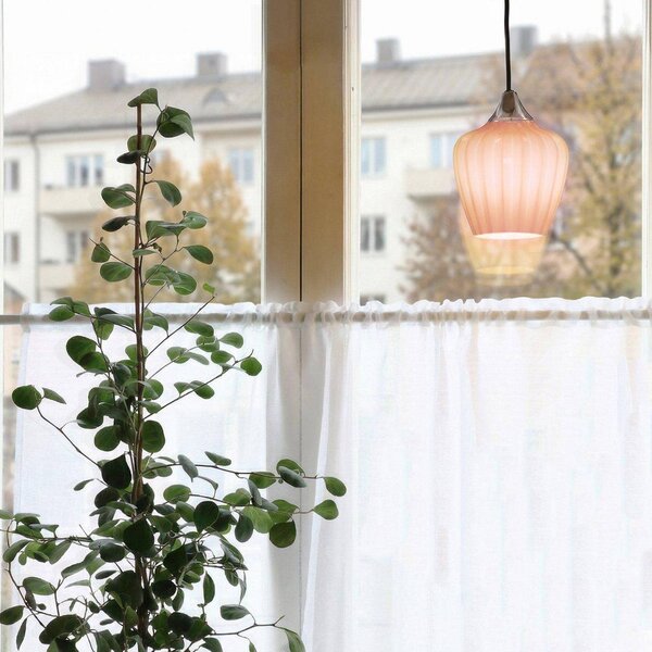 PR Home Závěsné světlo Amalfi, oranžové, Ø 14 cm, sklo, E14, zástrčka, Žlutá / oranžová, Obývací pokoj / jídelna, Sklo, Skandinávský