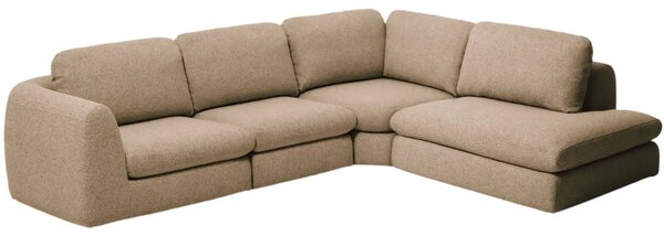 Kave Home Hnědá čalouněná rohová pohovka Vera 330 cm, pravá