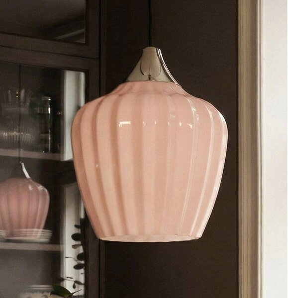 PR Home Závěsné světlo Amalfi, oranžové, Ø 25 cm, sklo, E27, zástrčka, Žlutá / oranžová, Obývací pokoj / jídelna, Sklo, Skandinávský