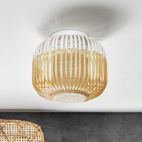 Stropní Lampa Forestier, Bamboo Light XS, stmívatelné, Bílá, Obývací pokoj, Bambus, Design