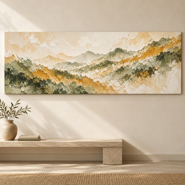 Obraz na plátně - Hořčicové horizonty FeelHappy.cz Rozměr (Šířka/Výška): 60 x 20 cm