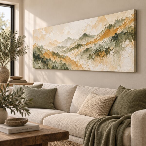 Obraz na plátně - Hořčicové horizonty FeelHappy.cz Rozměr (Šířka/Výška): 60 x 20 cm