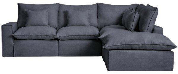 Kave Home Tmavě šedá rohová pohovka Anarela 307 cm s odnímatelným potahem, pravá
