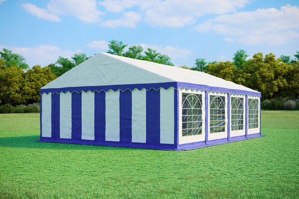 Párty stan 6x8 m STANDARD - ohnivzdorný barva Modro-bílá