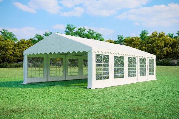 Zahradní párty stan 5x10m MAX 2m - ohnivzdorný barva Bílá