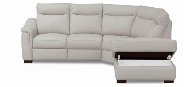 ROHOVÁ SEDAČKA, textil, kůže, platinová Livetastic - Sedací soupravy, Online Only