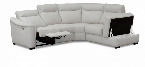 ROHOVÁ SEDAČKA, textil, kůže, platinová Livetastic - Sedací soupravy, Online Only