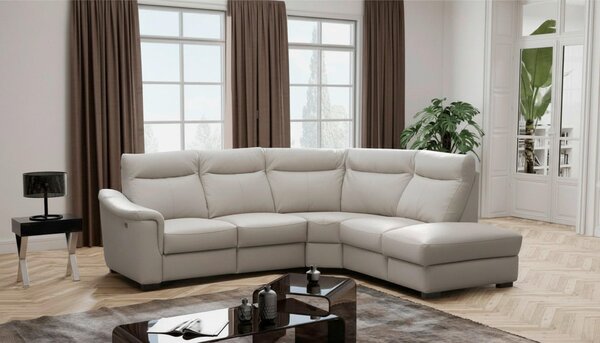 ROHOVÁ SEDAČKA, textil, kůže, platinová Livetastic - Sedací soupravy, Online Only
