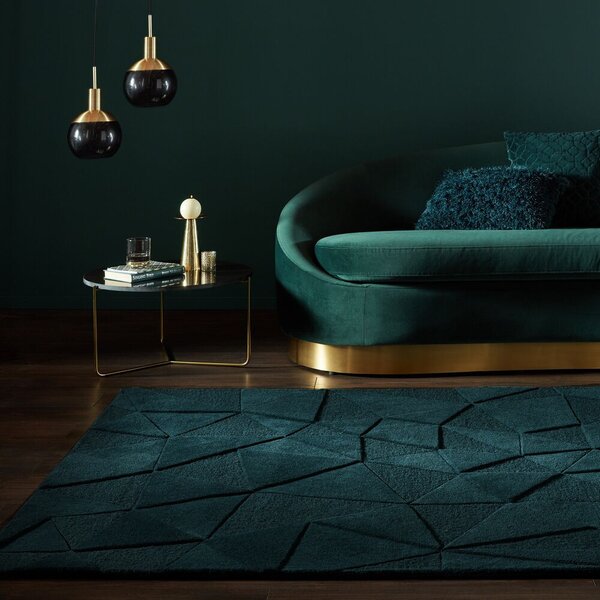 Flair Rugs, Kusový koberec Moderno Shard Teal, 120x170, modrá, chodba / předsíň