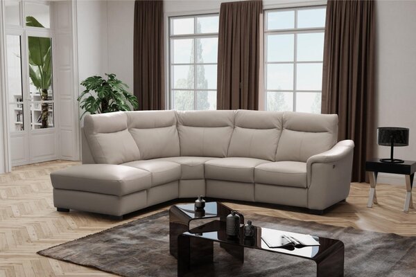 ROHOVÁ SEDAČKA, textil, kůže, šedá Livetastic - Sedací soupravy, Online Only
