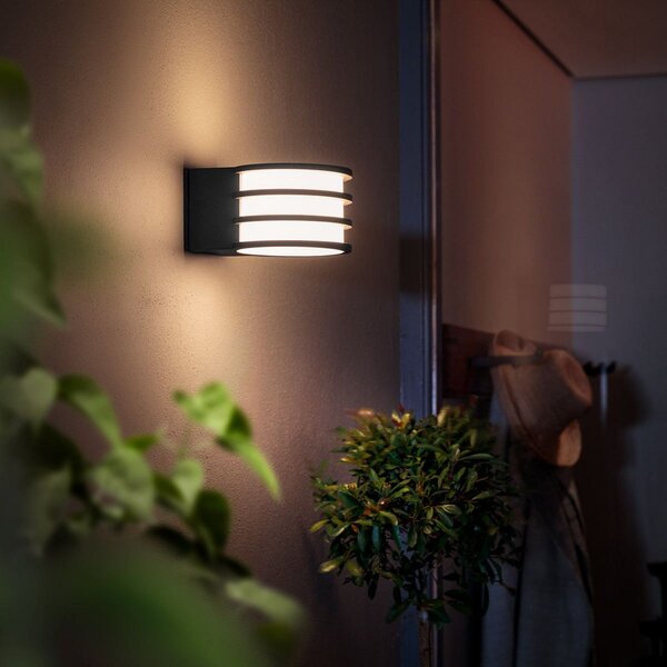 Venkovní svítidla Philips Hue, Philips Hue Lucca, stmívatelné, Černá, Kov, Moderní