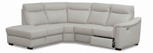 ROHOVÁ SEDAČKA, textil, kůže, platinová Livetastic - Sedací soupravy, Online Only