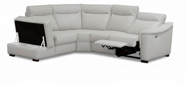 ROHOVÁ SEDAČKA, textil, kůže, platinová Livetastic - Sedací soupravy, Online Only
