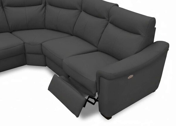 ROHOVÁ SEDAČKA, textil, kůže, antracitová Livetastic - Sedací soupravy, Online Only