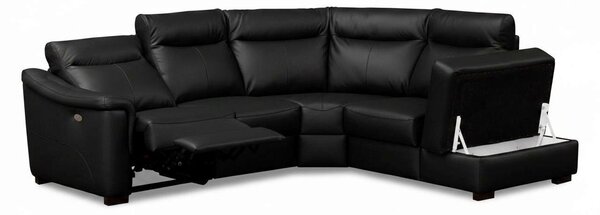 ROHOVÁ SEDAČKA, textil, kůže, černá Livetastic - Sedací soupravy, Online Only