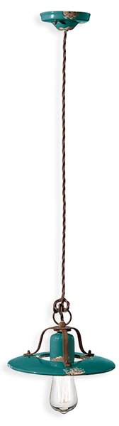 Ferroluce Závěsné retro svítidlo COUNTRY, Ø 25 cm, 1xE27 Barva: Bílá