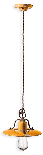 Ferroluce Závěsné retro svítidlo COUNTRY, Ø 25 cm, 1xE27 Barva: Bílá