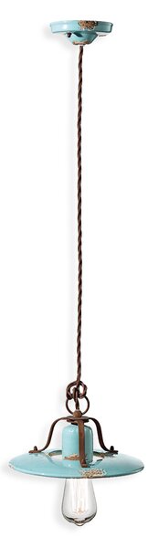 Ferroluce Závěsné retro svítidlo COUNTRY, Ø 25 cm, 1xE27 Barva: Bílá