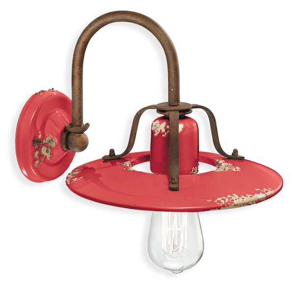 Ferroluce Nástěnné retro svítidlo COUNTRY, š. 30 cm, 1xE27 Barva: Světle modrá