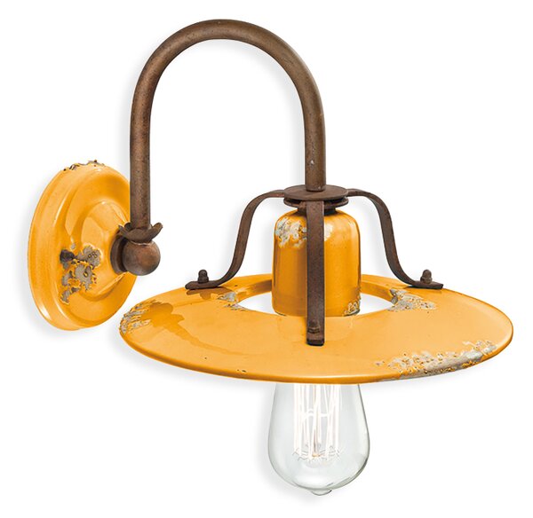 Ferroluce Nástěnné retro svítidlo COUNTRY, š. 30 cm, 1xE27 Barva: Světle modrá