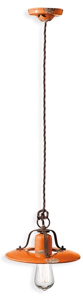 Ferroluce Závěsné retro svítidlo COUNTRY, Ø 25 cm, 1xE27 Barva: Bílá
