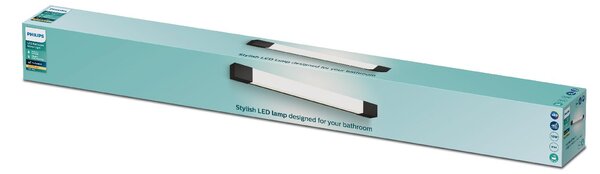 Rover koupelnové nástěnné svítidlo LED 10W 900lm 2700K nestmívatelné 63cm hranaté IP44, černé