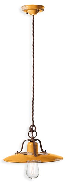 Ferroluce Závěsné retro svítidlo COUNTRY, Ø 30 cm, 1xE27 Barva: Černá