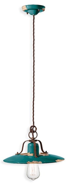 Ferroluce Závěsné retro svítidlo COUNTRY, Ø 30 cm, 1xE27 Barva: Černá