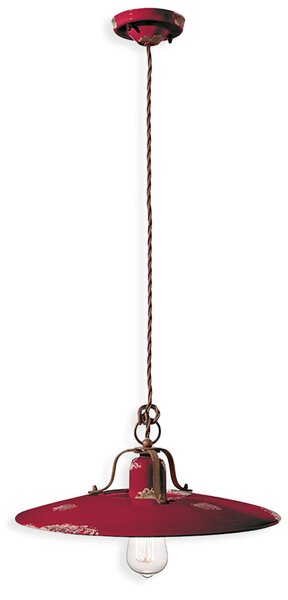 Ferroluce Závěsné retro svítidlo COUNTRY, Ø 40 cm, 1xE27 Barva: Světle modrá