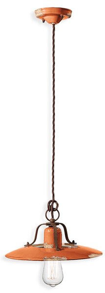 Ferroluce Závěsné retro svítidlo COUNTRY, Ø 30 cm, 1xE27 Barva: Černá