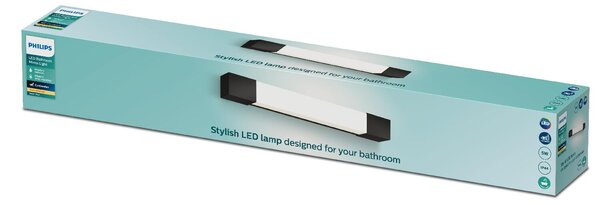 Rover koupelnové nástěnné svítidlo LED 5W 450lm 2700K nestmívatelné 44cm hranaté IP44, černé