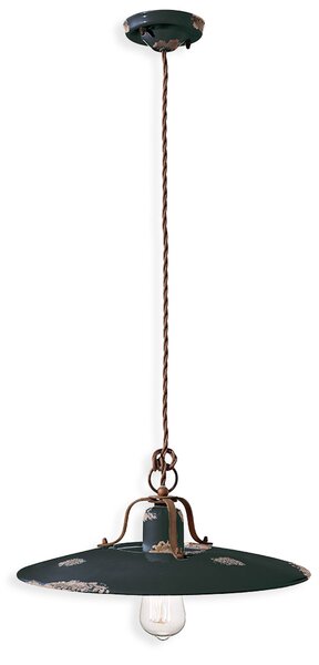 Ferroluce Závěsné retro svítidlo COUNTRY, Ø 40 cm, 1xE27 Barva: Světle modrá